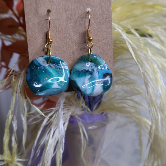 Blue wave earrings